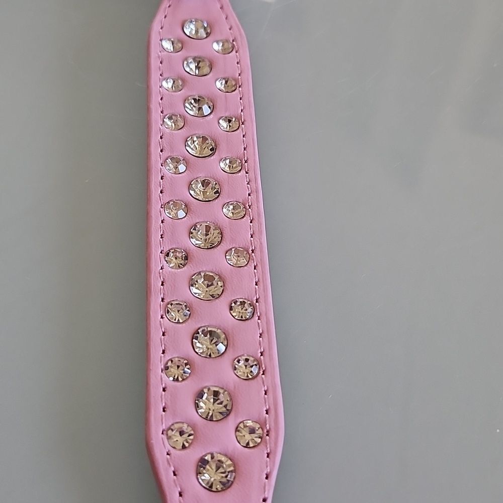 Pink Dog Collar With Blingy Rhinestones Barbiecore